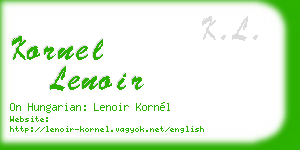 kornel lenoir business card